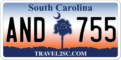 SC license plate AND755