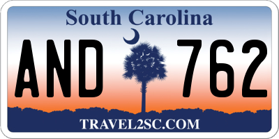 SC license plate AND762