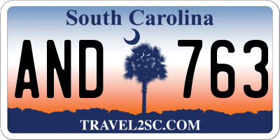 SC license plate AND763
