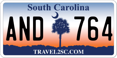 SC license plate AND764