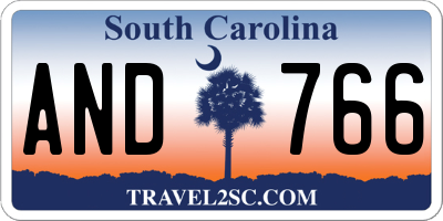 SC license plate AND766