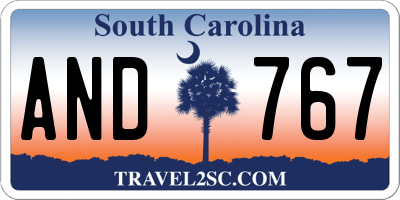 SC license plate AND767
