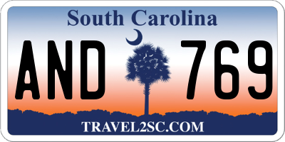 SC license plate AND769