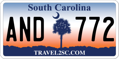 SC license plate AND772