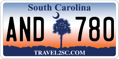 SC license plate AND780