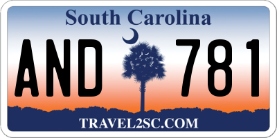 SC license plate AND781