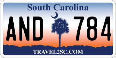 SC license plate AND784