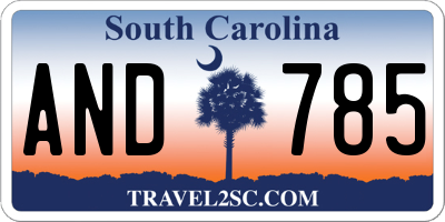 SC license plate AND785