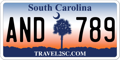 SC license plate AND789