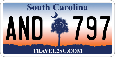 SC license plate AND797