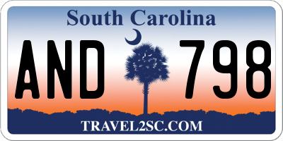 SC license plate AND798