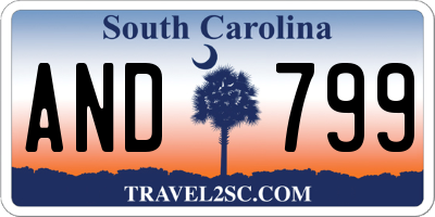SC license plate AND799