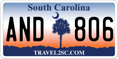 SC license plate AND806