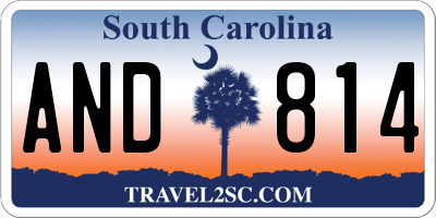 SC license plate AND814
