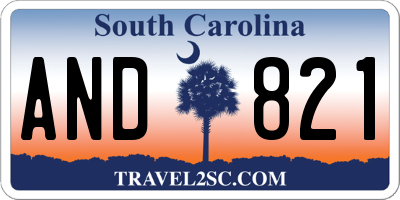 SC license plate AND821