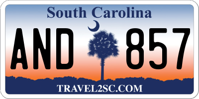 SC license plate AND857