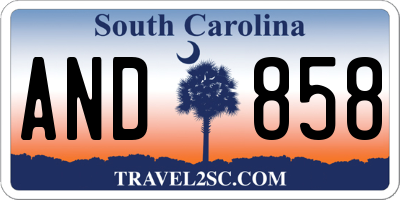 SC license plate AND858