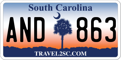 SC license plate AND863