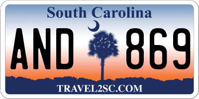 SC license plate AND869
