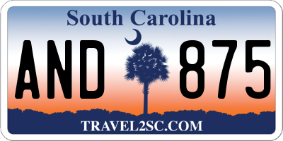 SC license plate AND875