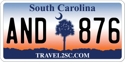 SC license plate AND876