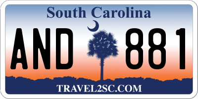 SC license plate AND881