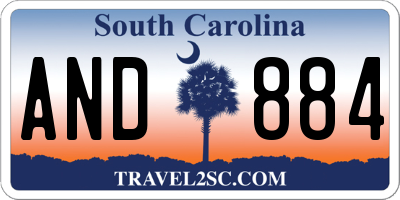 SC license plate AND884