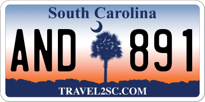 SC license plate AND891