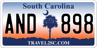 SC license plate AND898