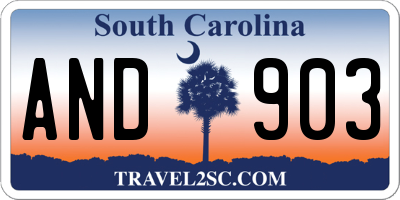 SC license plate AND903