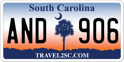 SC license plate AND906