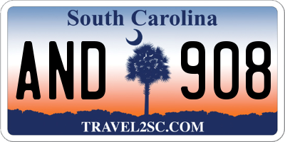 SC license plate AND908