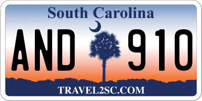 SC license plate AND910