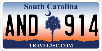 SC license plate AND914