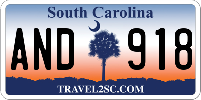 SC license plate AND918