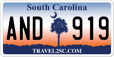 SC license plate AND919