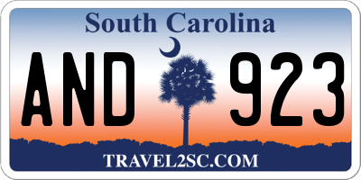 SC license plate AND923