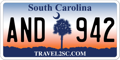SC license plate AND942
