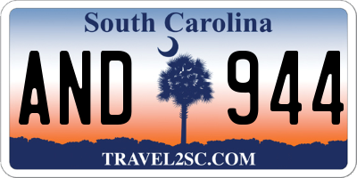 SC license plate AND944