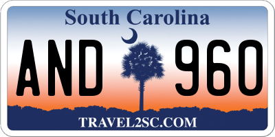 SC license plate AND960