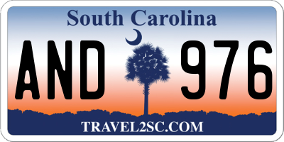 SC license plate AND976