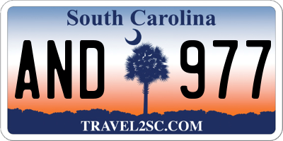 SC license plate AND977