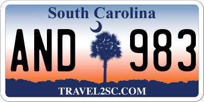 SC license plate AND983