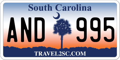 SC license plate AND995