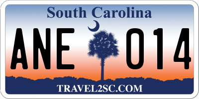 SC license plate ANE014