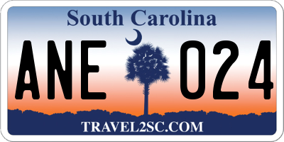 SC license plate ANE024