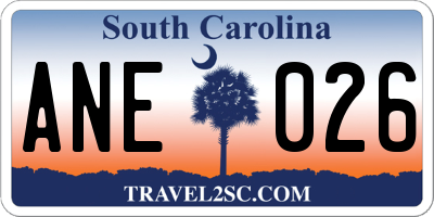 SC license plate ANE026