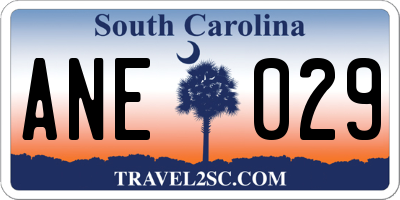 SC license plate ANE029
