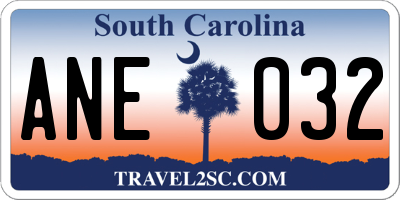 SC license plate ANE032