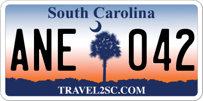 SC license plate ANE042